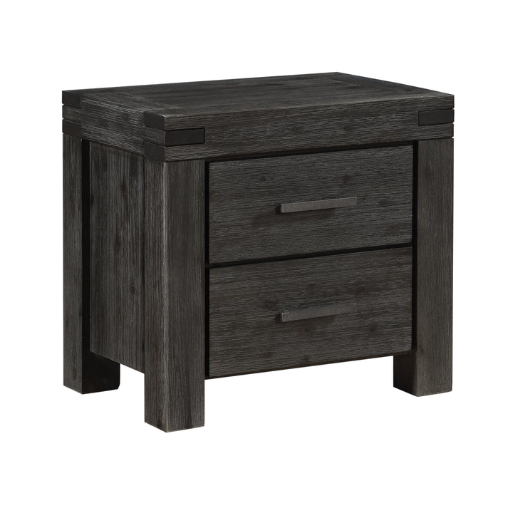 Modus Furniture 3Ft381 Meadow Solid Wood Two Drawer Nightstand In Graphite