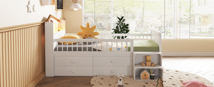 low-wooden-twin-loft-bed-with-led-lights-and-storage-drawers-white