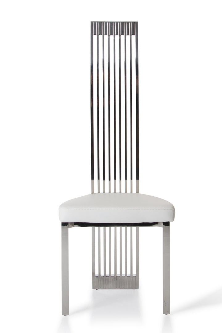 Elise Modern White Leatherette Dining Chair