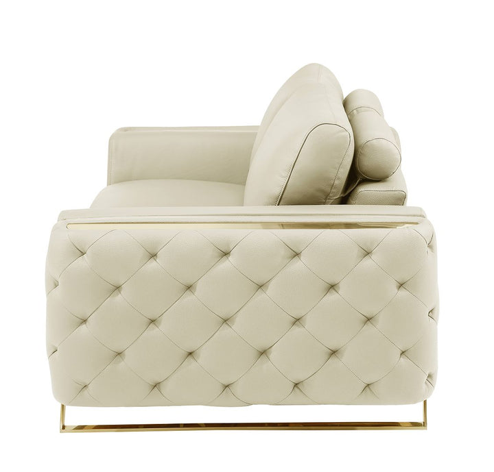 DivanItalia 1050 Chair in Top-Grain Italian Leather - Beige