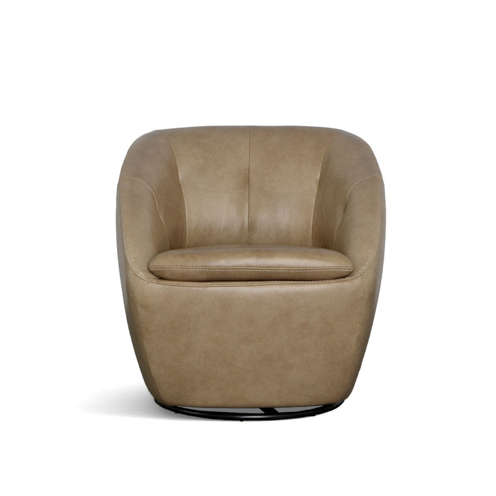 Wade Leather Swivel Chair in Barley