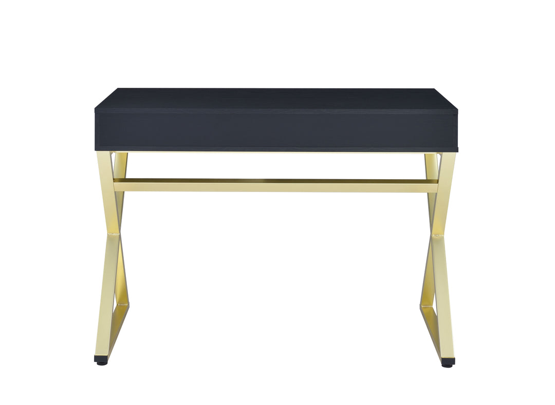 Coleen - Vanity Desk Same 92310) - Black & Brass