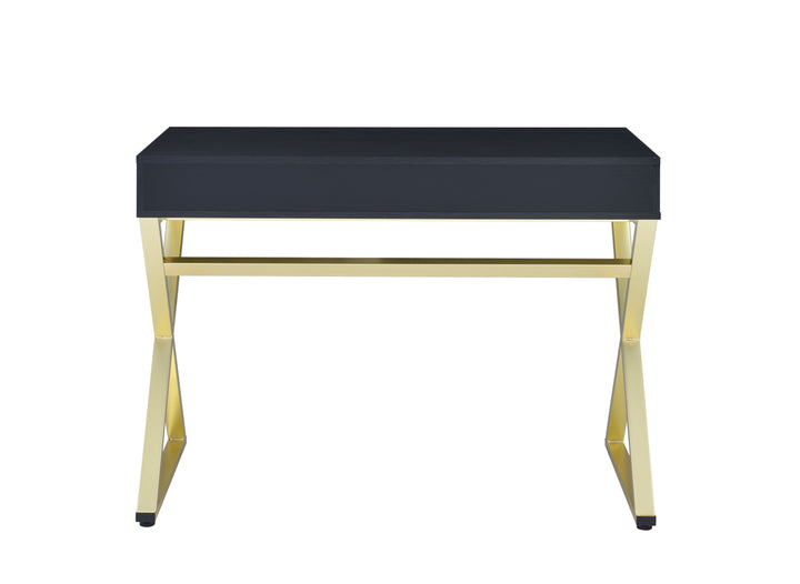 Coleen - Vanity Desk Same 92310) - Black & Brass