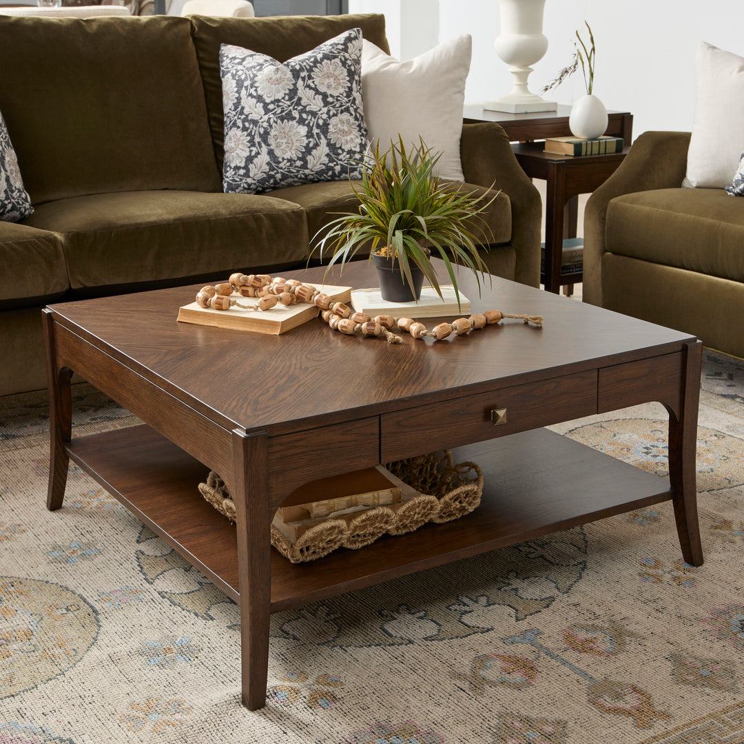 Sylvie  Square Coffee Table  Dark Brown