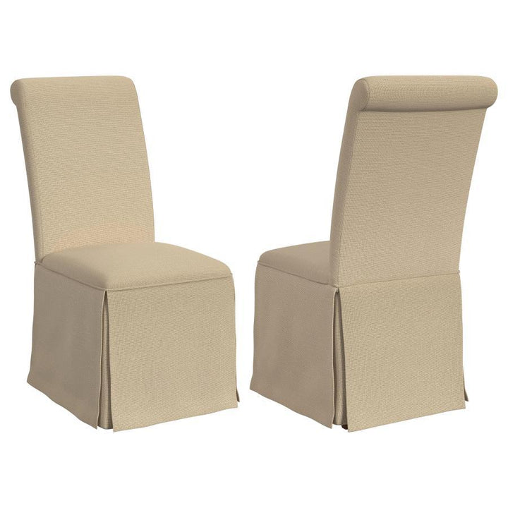 Coaster Furniture Shawna - Upholstered Skirted Dining Chair  - Khaki