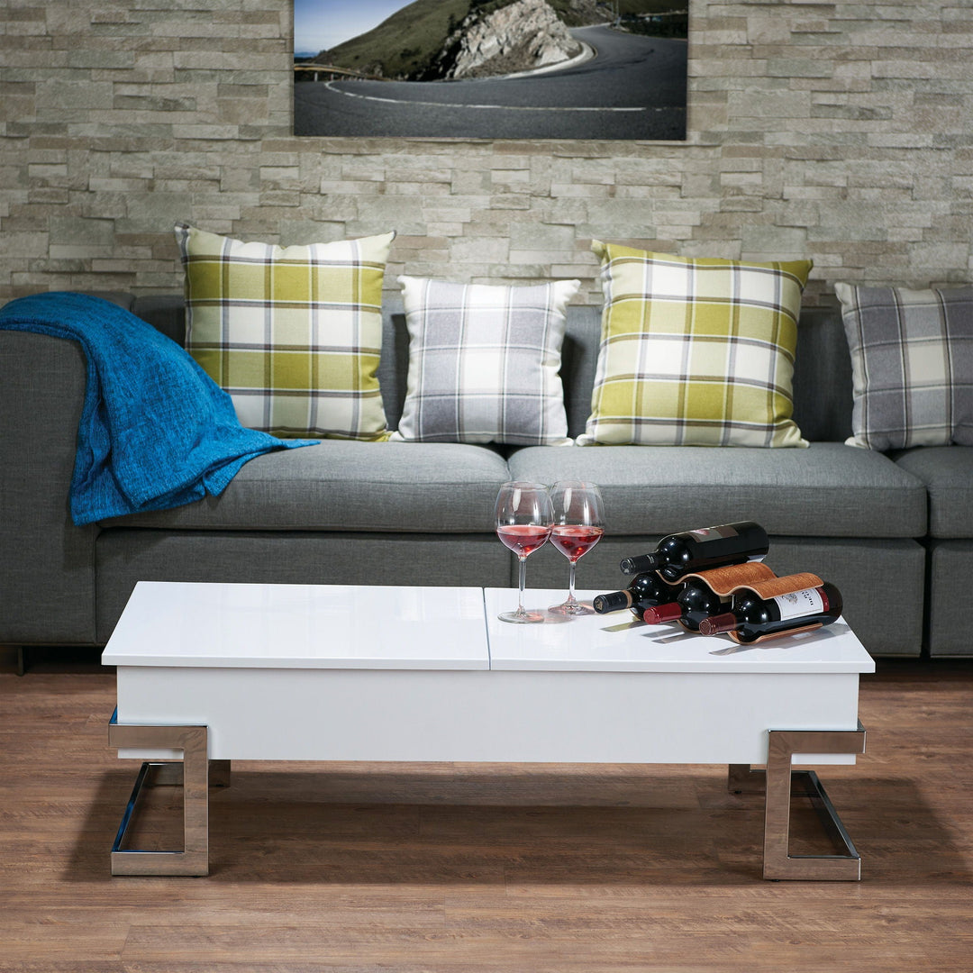 Calmam - High Gloss Coffee Table With Lift Top - White