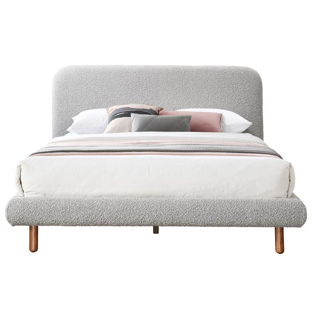 Cleo - Eastern King Bed - Gray Boucle
