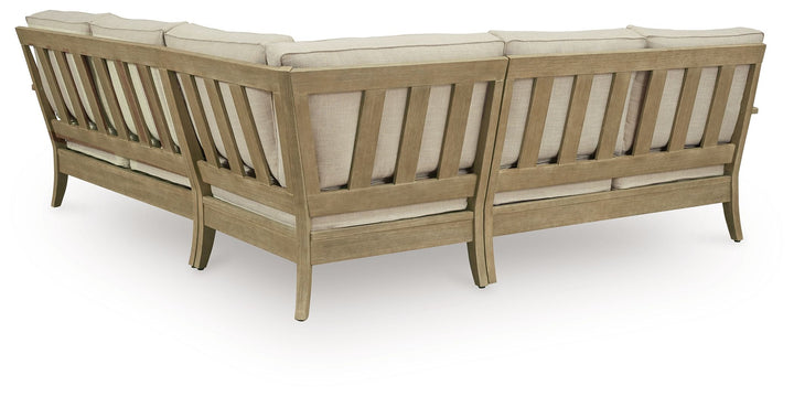 Clare View - 3-Piece Outdoor Sectional - Beige by Ashley Furniture product image