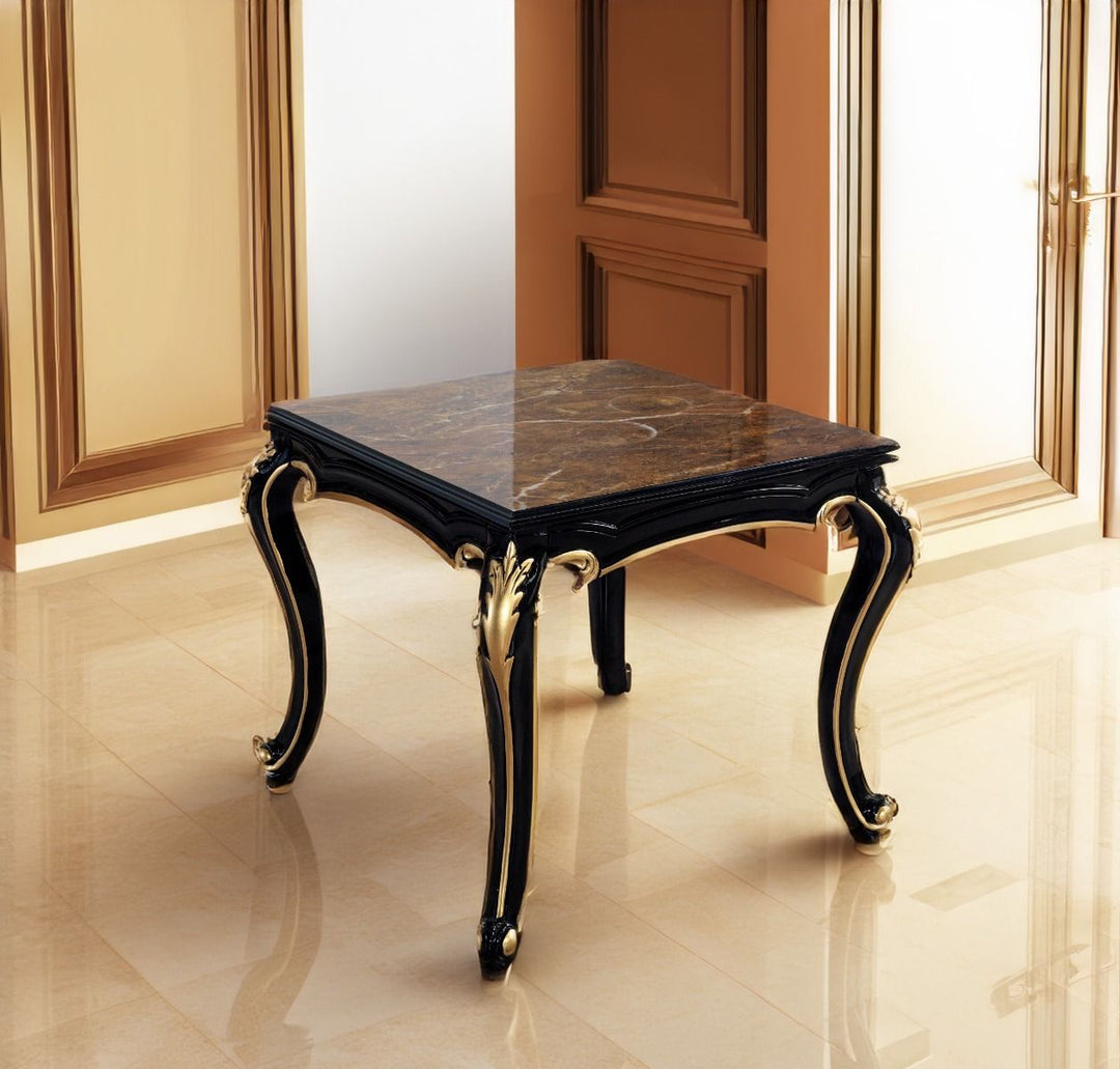 Betria - End Table - Engineered Stone Top, Gold & Black
