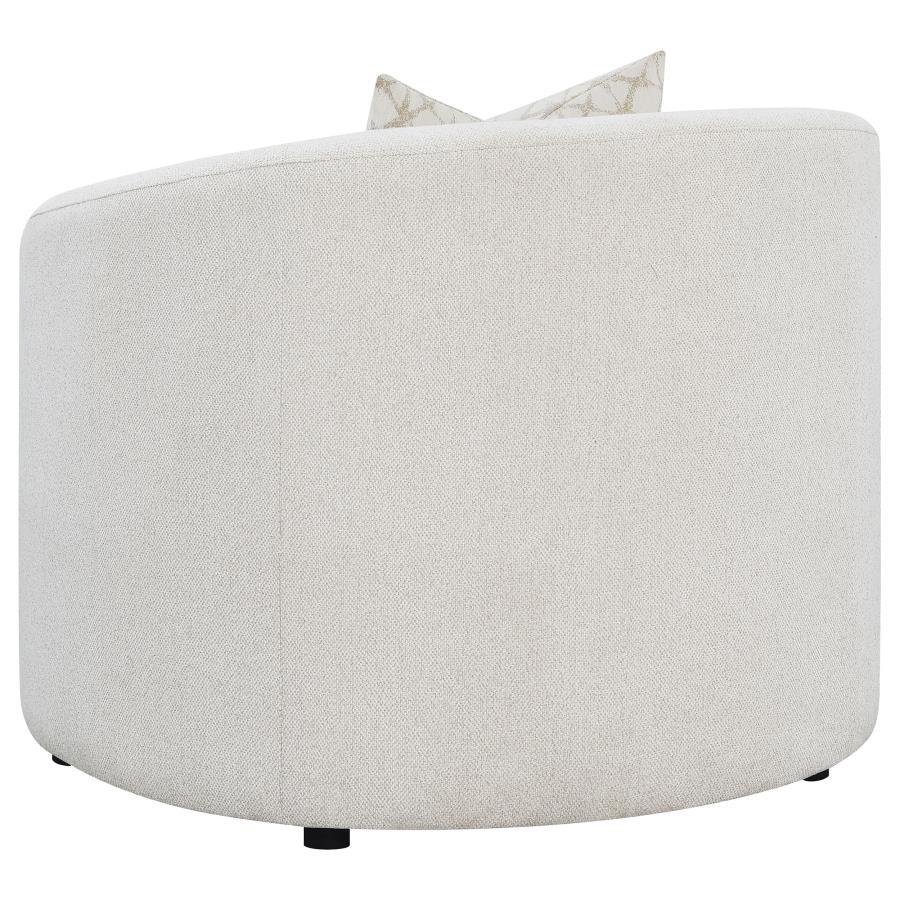 Rainn - 3 Piece Boucle Upholstered Sloped Arm Sofa Set - Latte