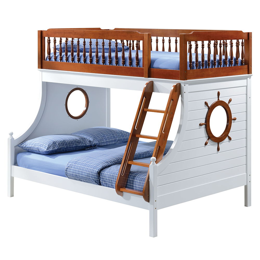 Farah - Twin Over Full Bunk Bed - Oak & White