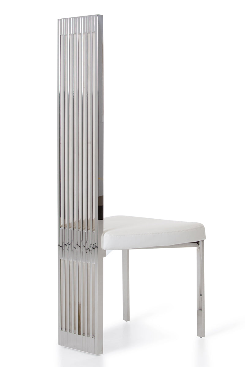 Elise Modern White Leatherette Dining Chair - View 7