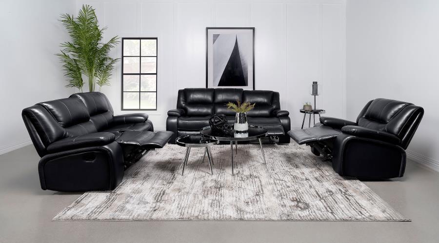 Camila - Upholstered Glider Recliner Chair - Black
