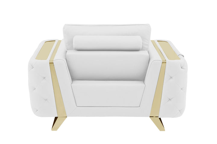 DivanItalia 1050 Chair in Top-Grain Italian Leather - White