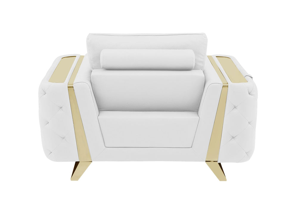 DivanItalia 1050 Chair in Top-Grain Italian Leather - White
