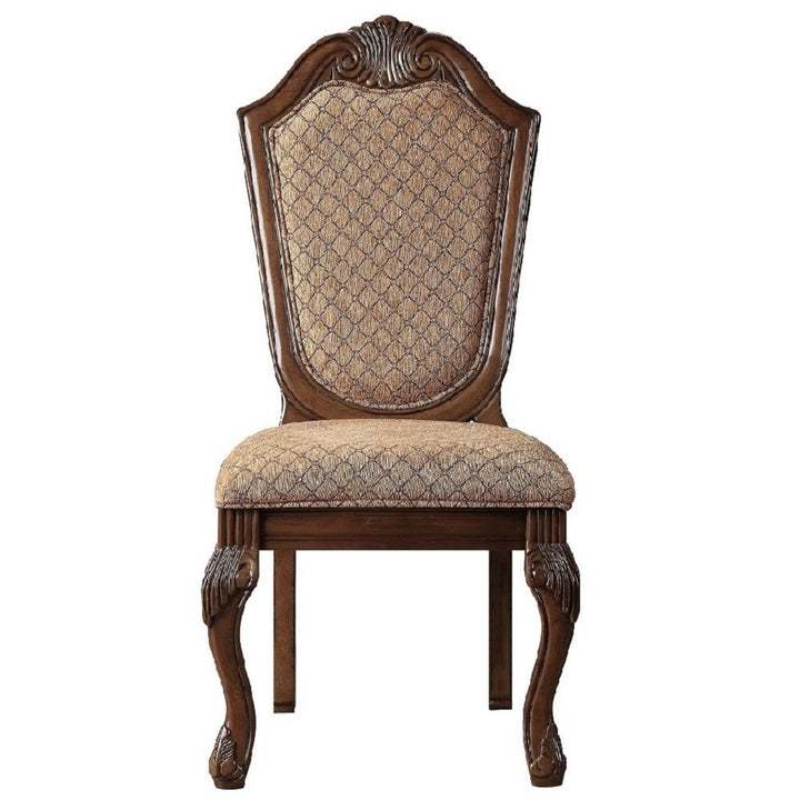 Chateau De Ville Side Chair (Set-2) in Fabric &amp; Cherry Finish