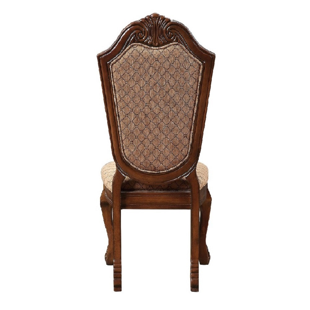 Chateau De Ville Side Chair (Set-2) in Fabric & Cherry Finish