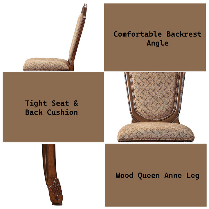 Chateau De Ville Side Chair (Set-2) in Fabric &amp; Cherry Finish
