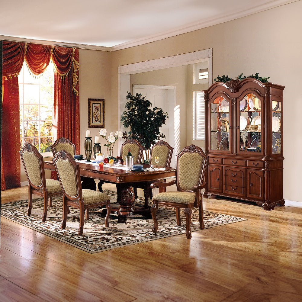 Chateau De Ville Side Chair (Set-2) in Fabric & Cherry Finish - lifestyle