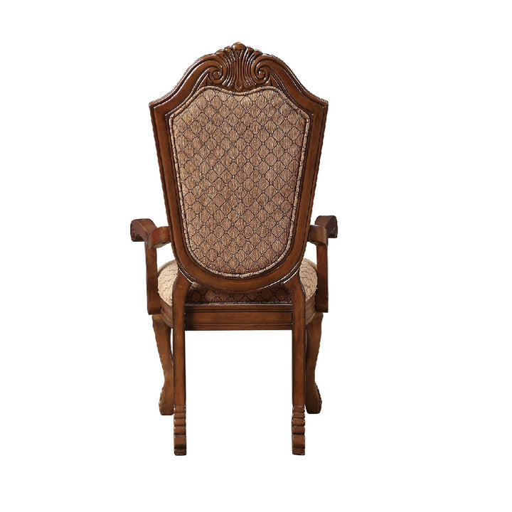Chateau De Ville Arm Chair (Set-2) in Fabric &amp; Cherry Finish