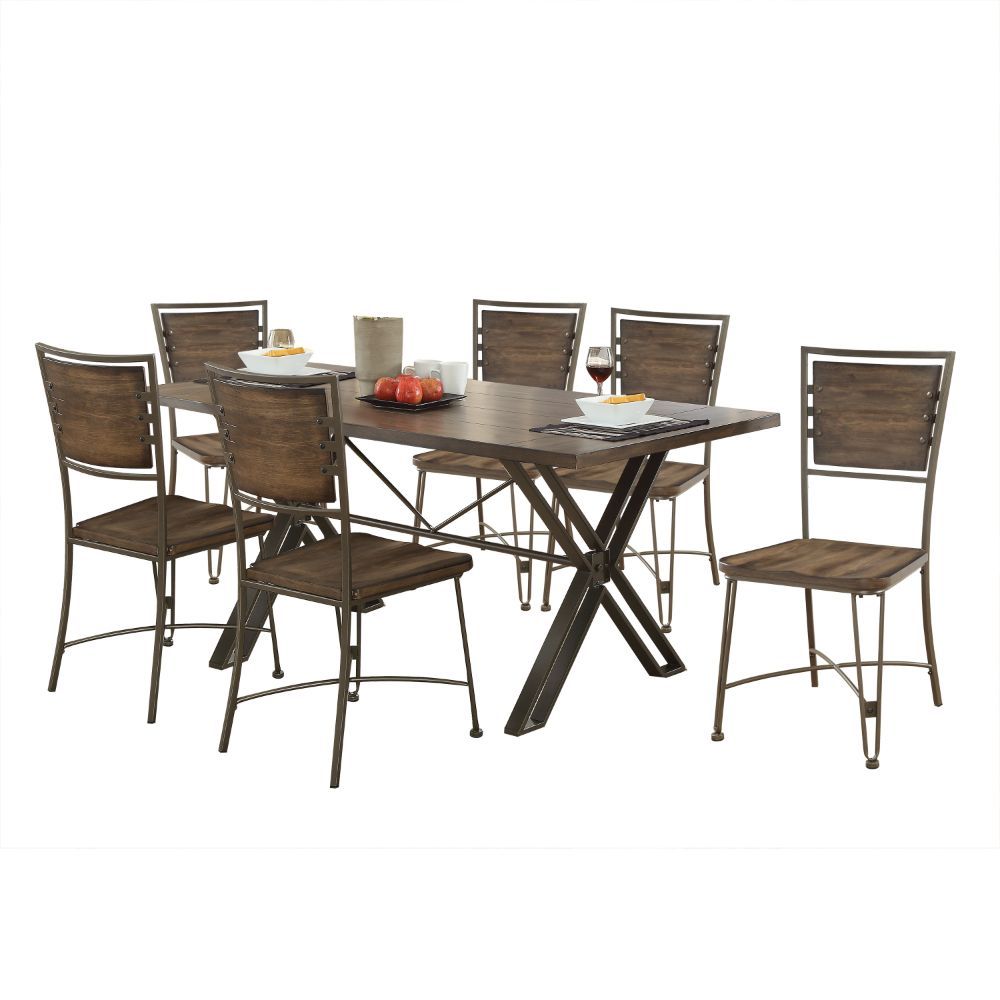 Jodoc - Side Chair Set of 2) - Walnut & Gunmetal