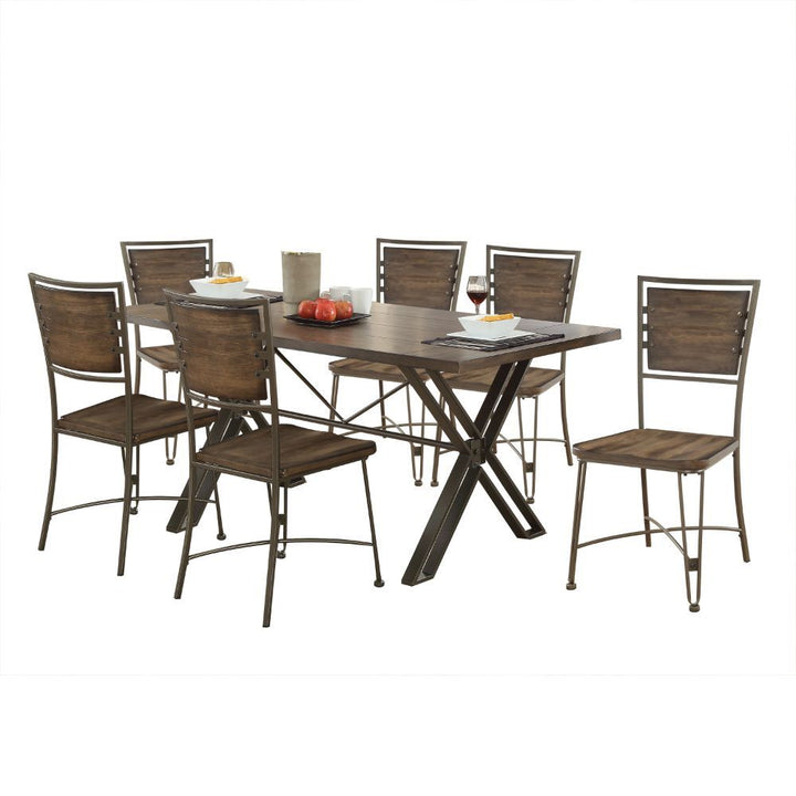 Jodoc - Side Chair Set of 2) - Walnut & Gunmetal