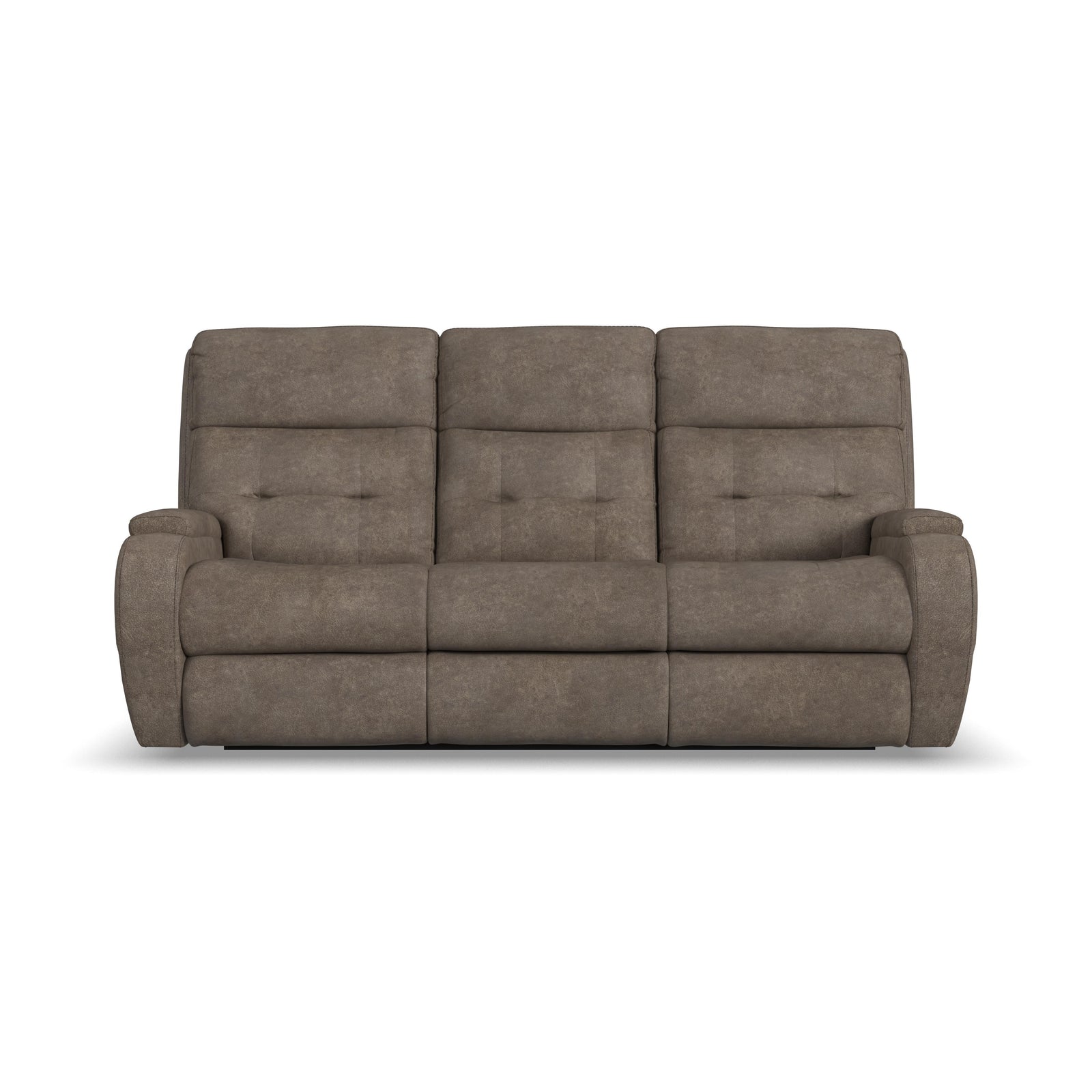 Strait  Power Reclining Sofa With Power Headrests  Dark Brown