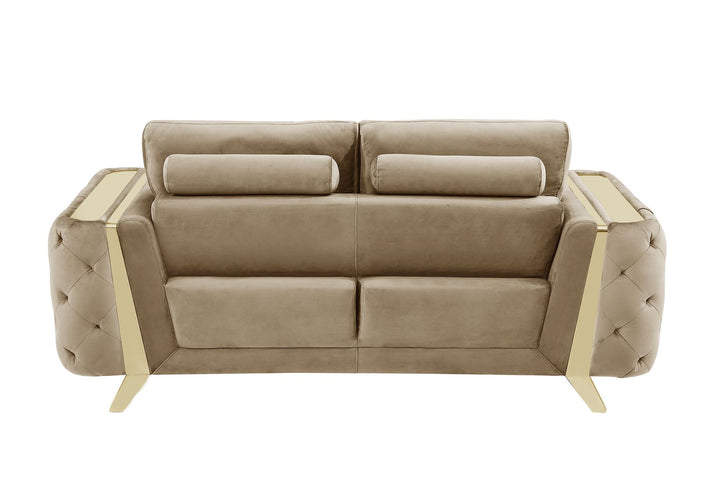 DivanItalia 1051 Sofa in Velvet Fabric - Cream