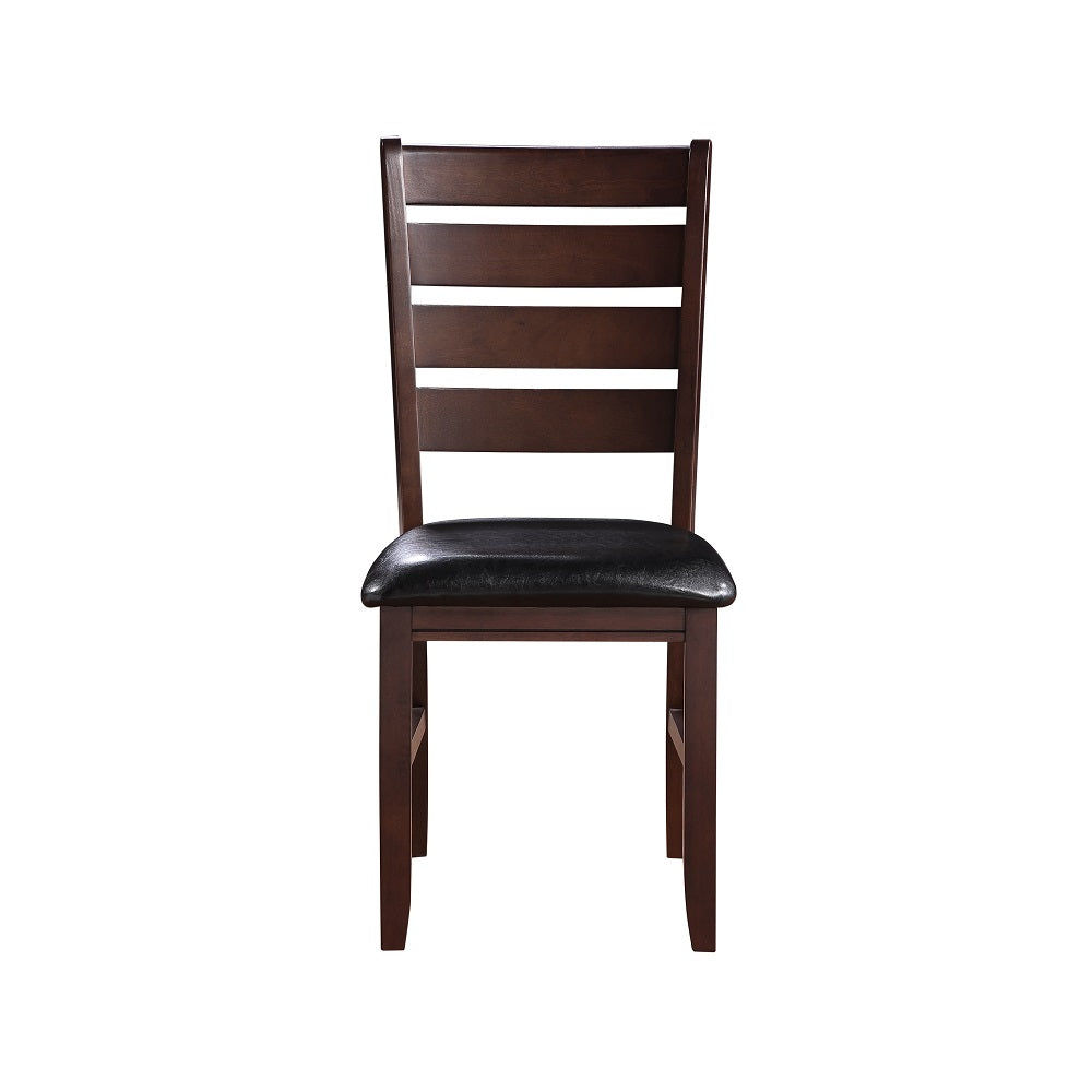Urbana Side Chair (Set of 2) - Black Faux Leather & Cherry
