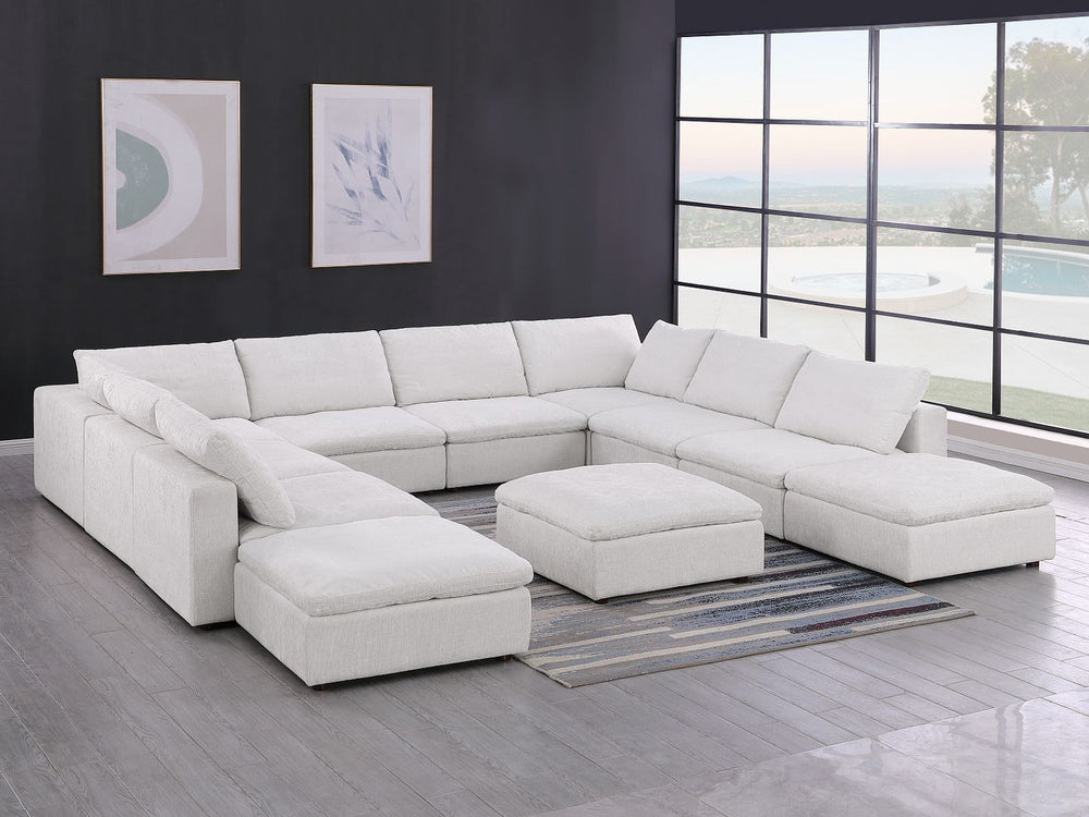 DivanItalia 1100 Top-Grain Italian Leather 11-Piece Sectional with Chaise - Light Gray
