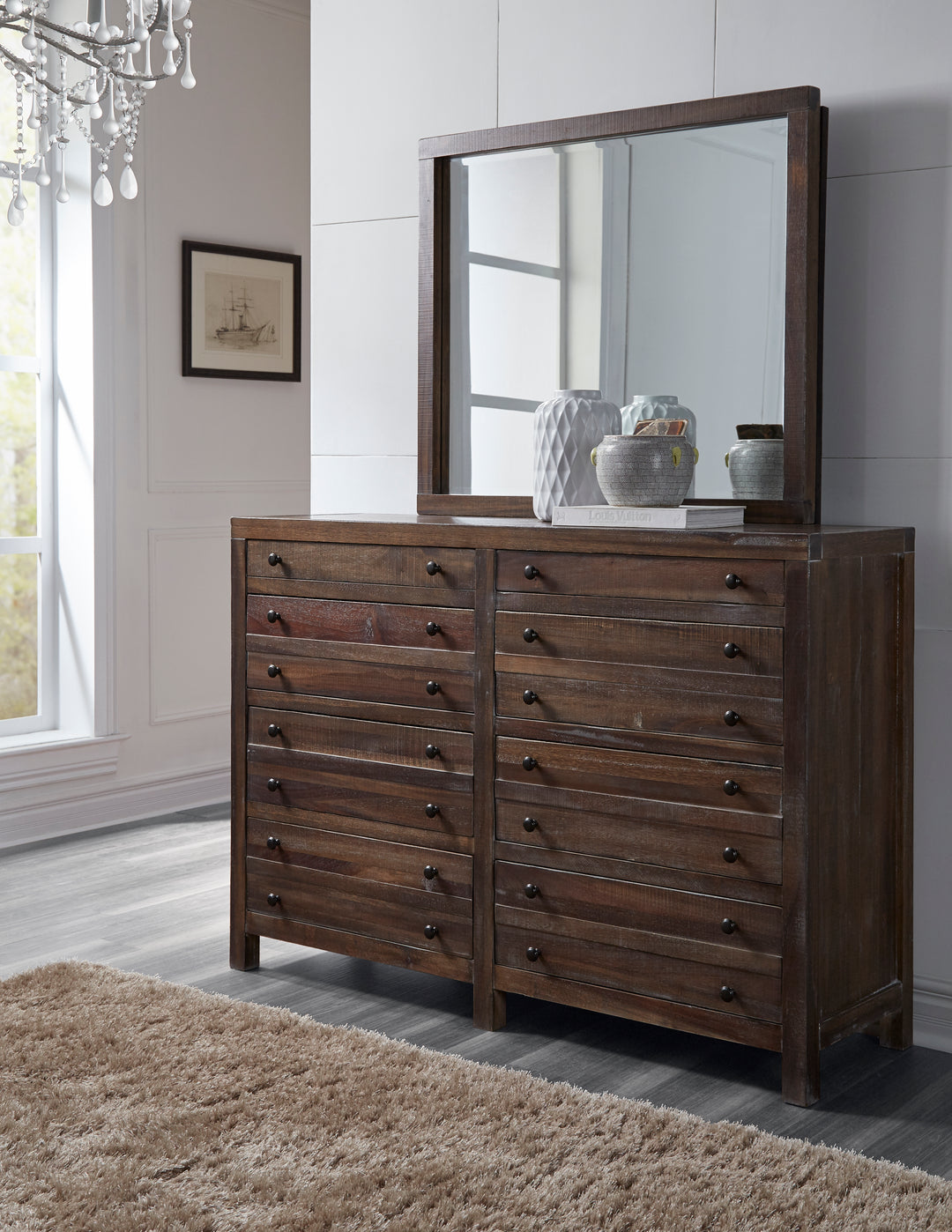 Modus Furniture 8T0682A Townsend Eight Drawer Solid Wood Dresser In Java 2024