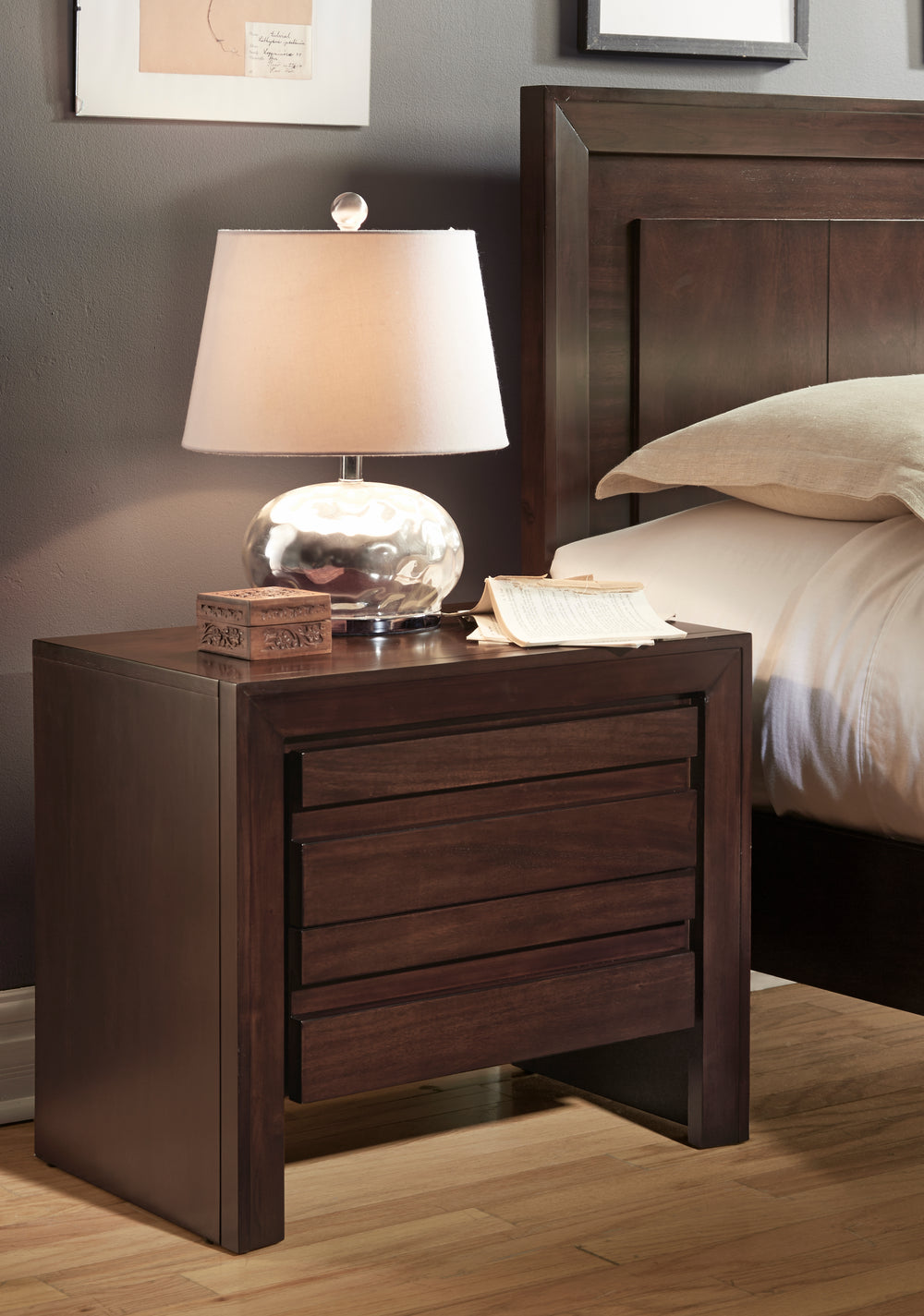 Modus Furniture 4G2281P Element Charging Station Nightstand In Chocolate Brown