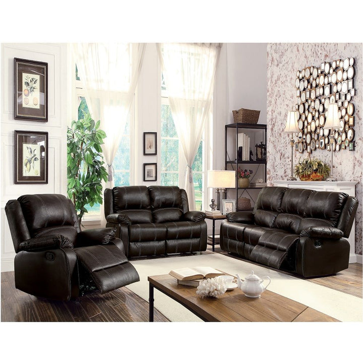 Zuriel - Synthetic Leather Recliner Sofa - Brown