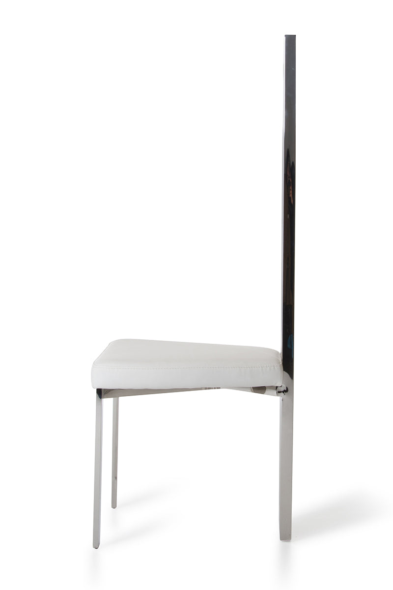 Elise Modern White Leatherette Dining Chair - View 4