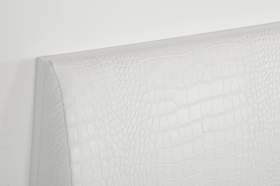 Monza Italian Modern White Bed