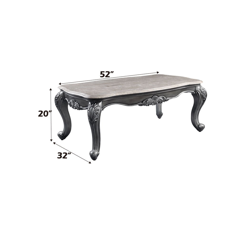 Ariadne - Coffee Table - Marble Top & Platinum