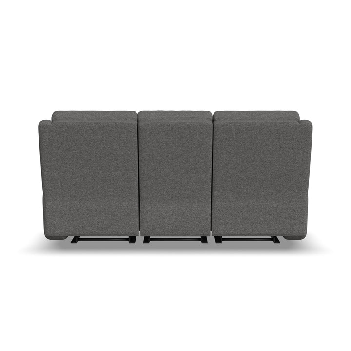 Flexsteel 2805-62L Score  Power Reclining Sofa With Power Headrests & Lumbar  Dark Gray
