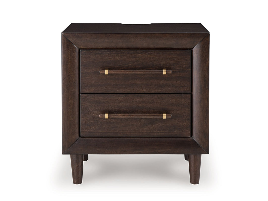 Dantenton - Two Drawer Night Stand - Merlot