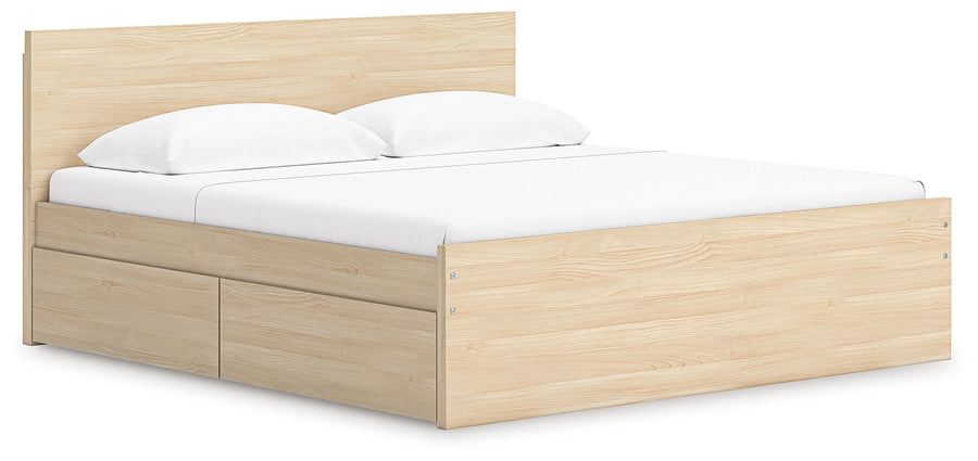 Onita - King Panel Platform Bed With Storage - Natural by Ashley Furniture product image
