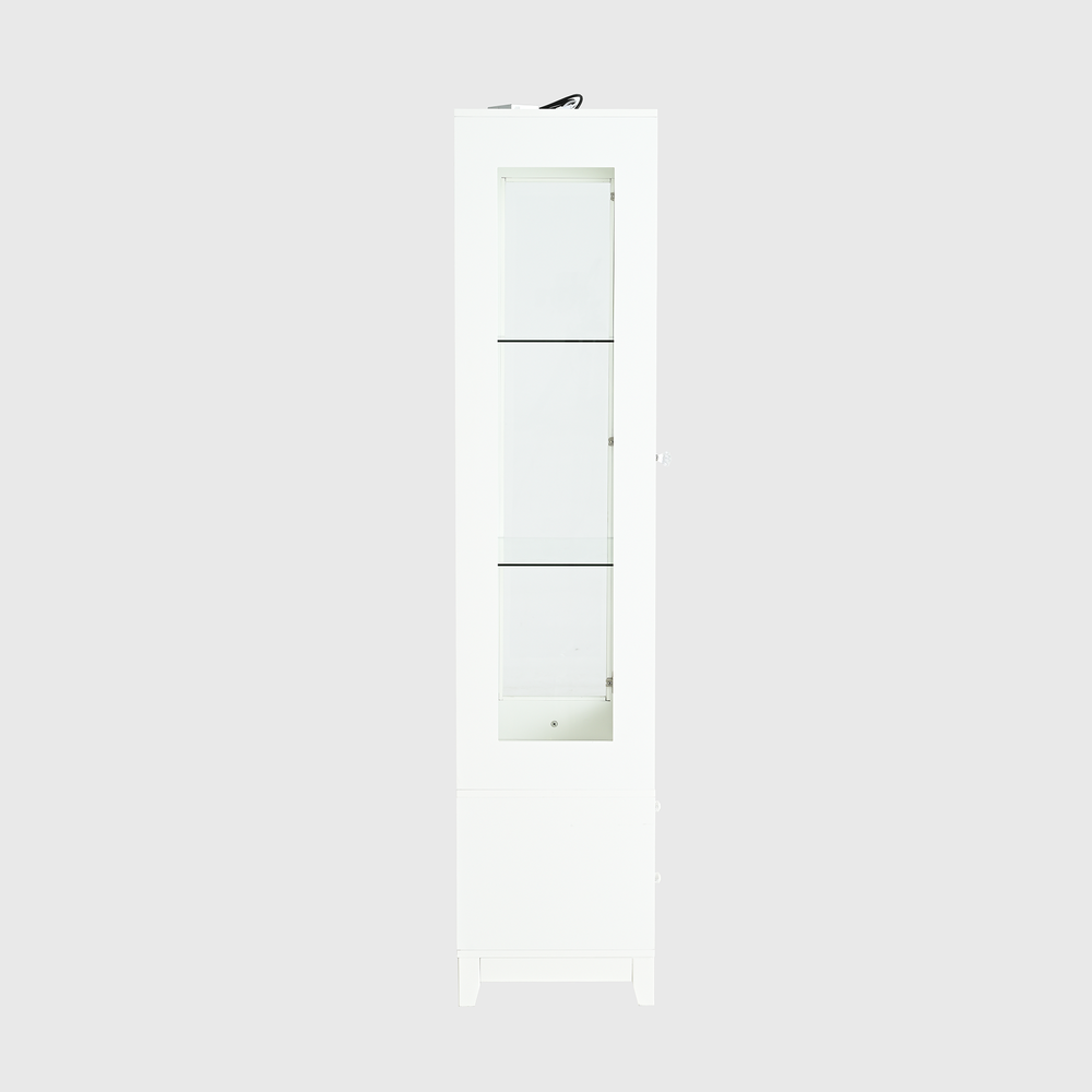 modern-upholstered-glass-display-cabinet-with-adjustable-led-light-in-white