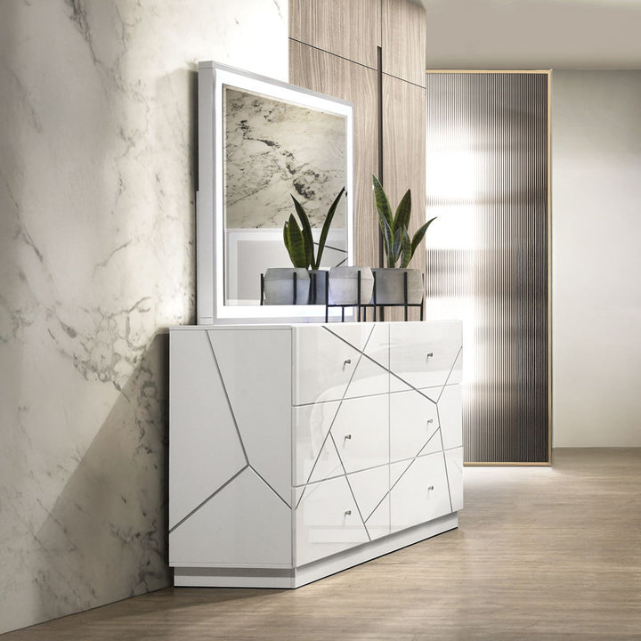 Esther - Dresser - White / Silver