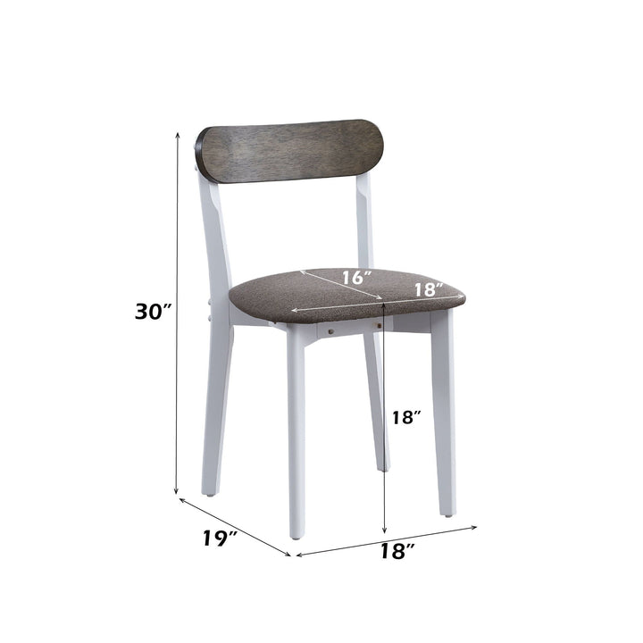 Fidelity - 5 Piece Dining Set - White & Gray