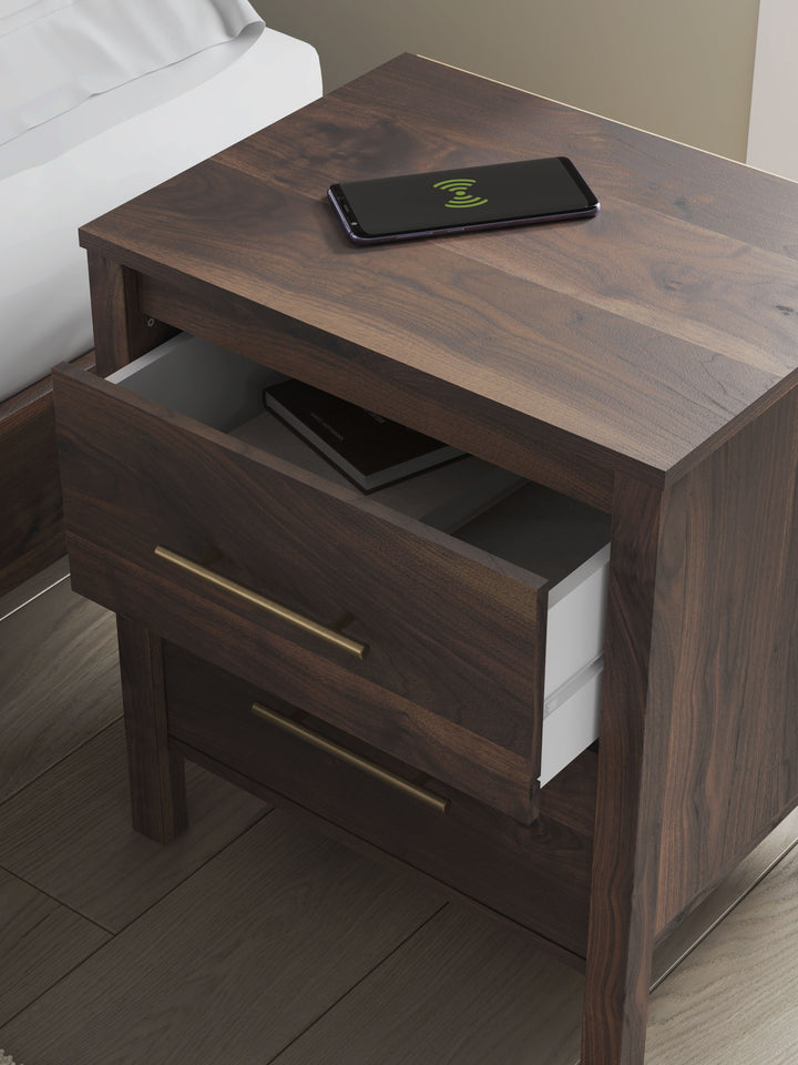 Calverson - Two Drawer Night Stand - Mocha