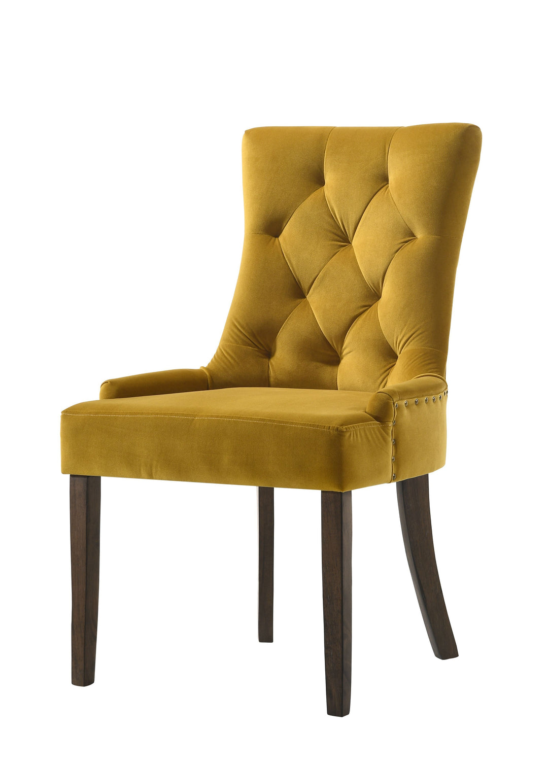 Farren - Velvet Side Chair (Set of 2) - Espresso / Yellow