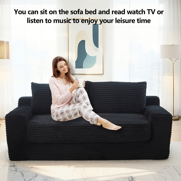 convertible-sofa-sleeper-with-memory-foam-steel-frame-corduroy-fabric