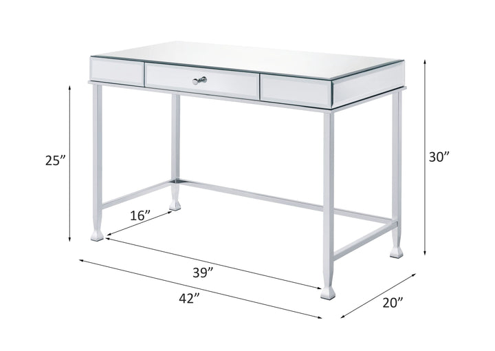 Canine - Writing Desk - Mirrored And Chrome