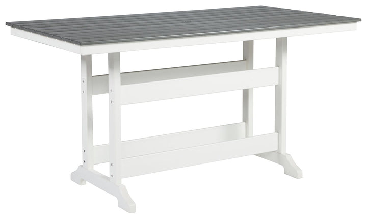 Transville - RECT COUNTER TABLE W/Umb OPT - Gray / White