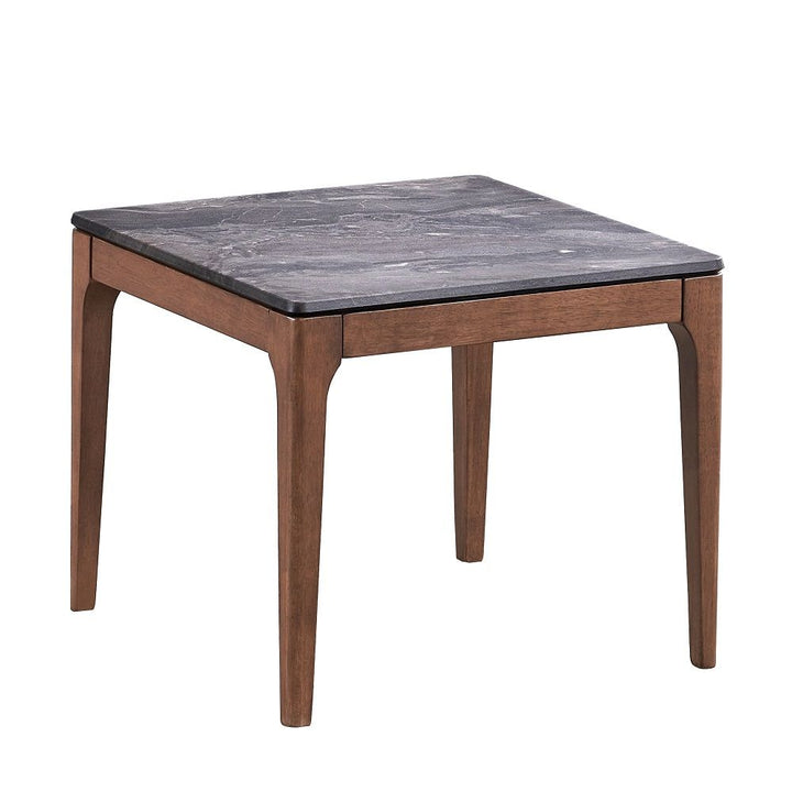 Bevis - End Table - Engineered Stone Top & Walnut