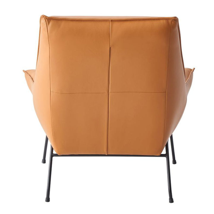 Zusa - Accent Chair & Ottoman - Sandstone Top Grain Leather