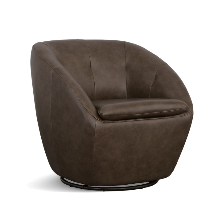 Wade Leather Swivel Chair in Milk Chocolate